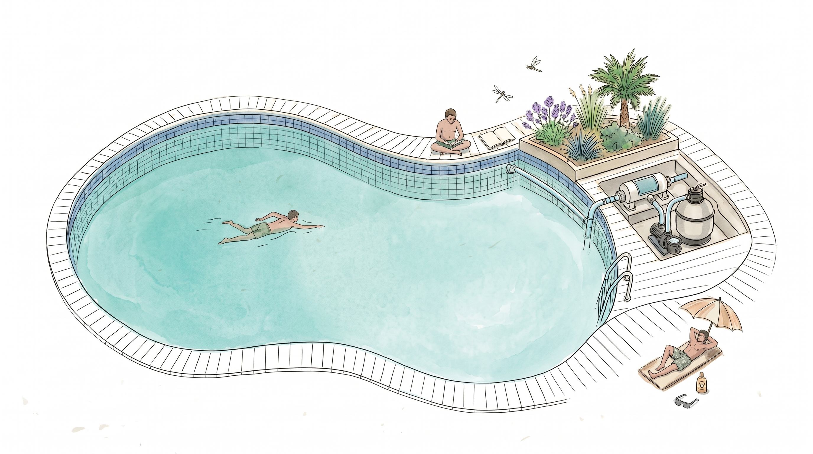Salt water pool illustration